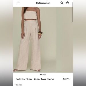 Reformation Petites Cleo Linen Two Piece Set NWT